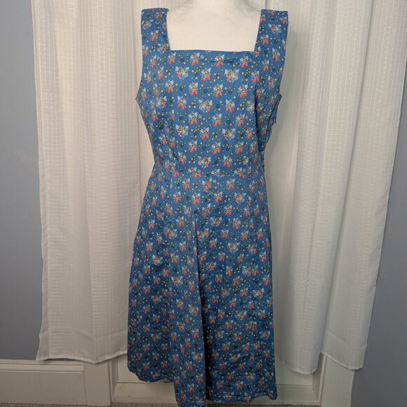 Circus 97/3 Cotton/Lycra Blue Sundress with Strawberry Motif US Size 12 - Picture 1 of 7
